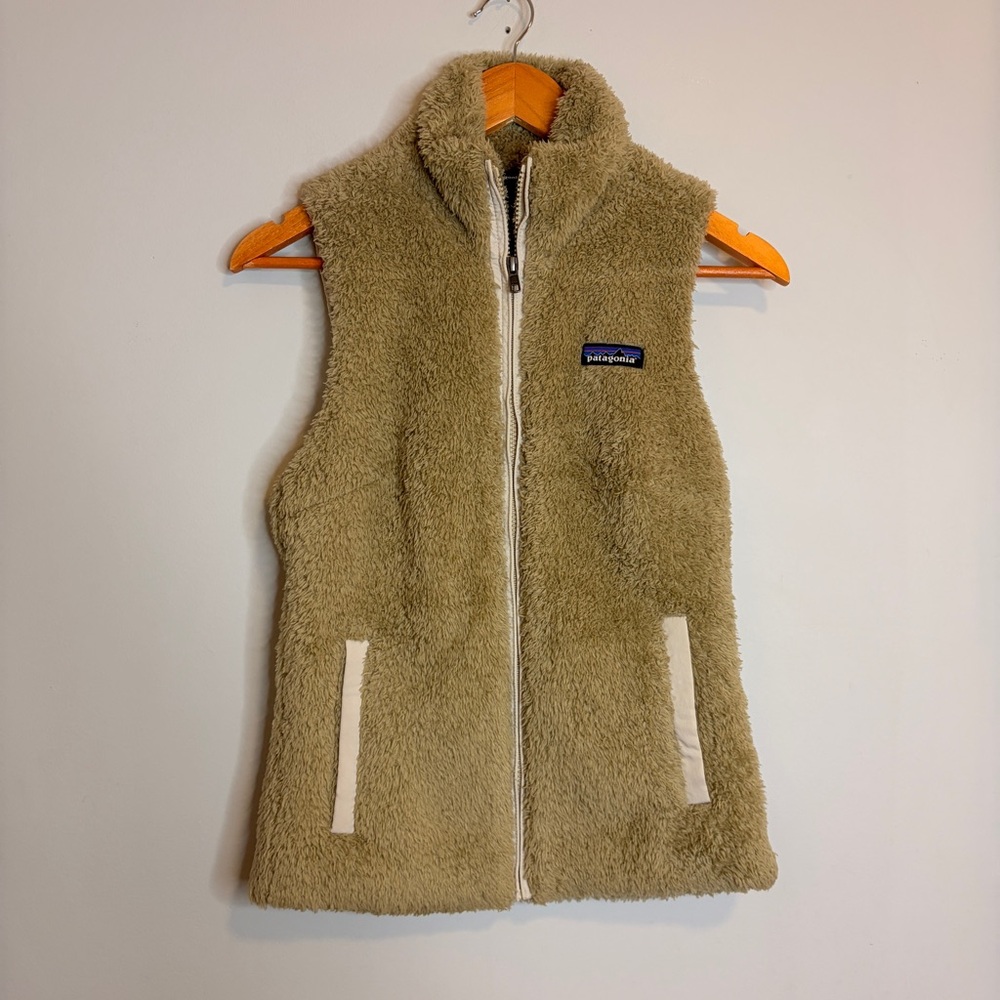 Patagonia Fleece Vest Brown Tan Womens XS